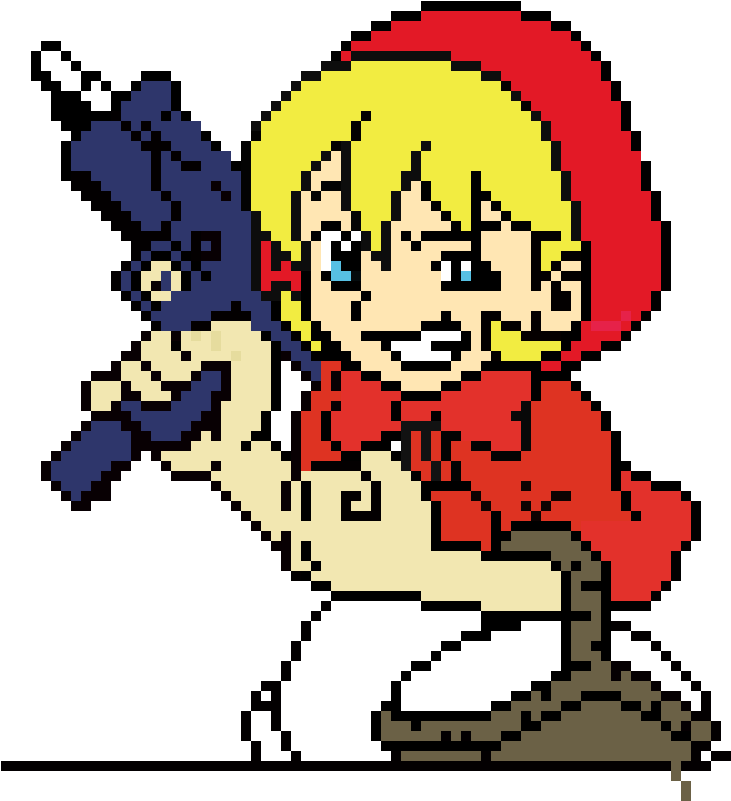 Bad Girl - Anime Pixel Art Grid (770x980)