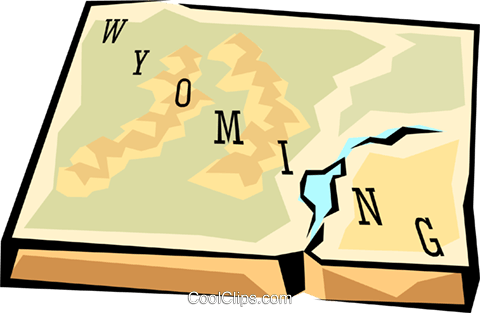 Wyoming State Map Royalty Free Vector Clip Art Illustration - Illustration (480x313)