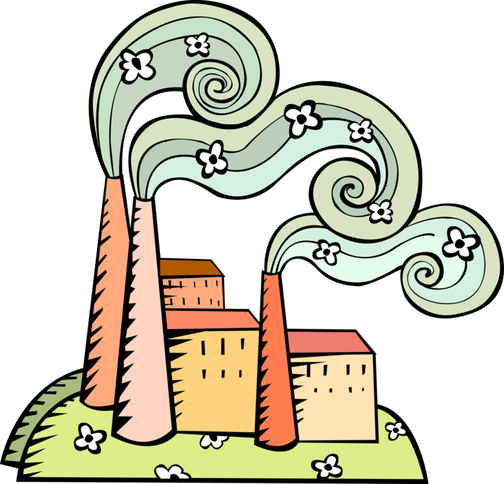Industrialization Vs Environmental Protection - Factory Clip Art (728x700)