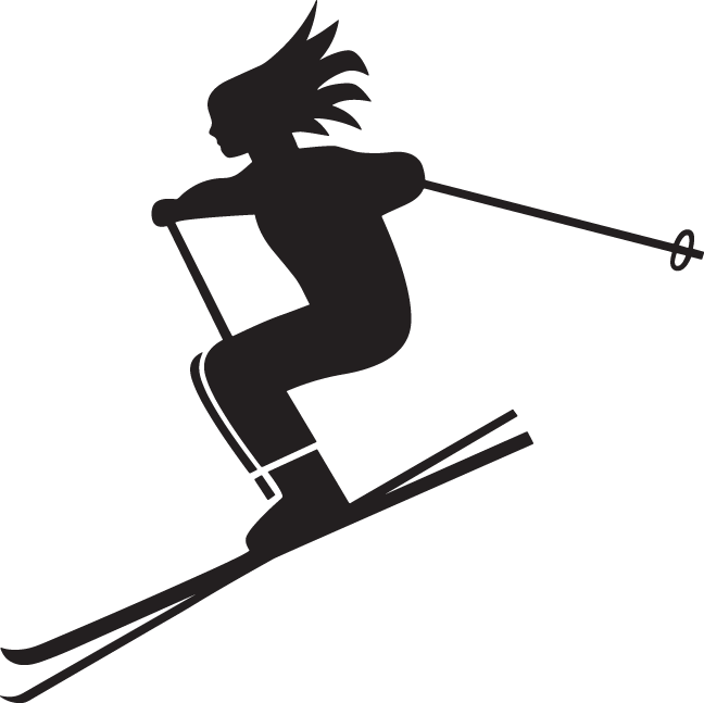 Woman Skiing Clipart Images, Vector Clipart, Ephemera, - Skiing (648x647)