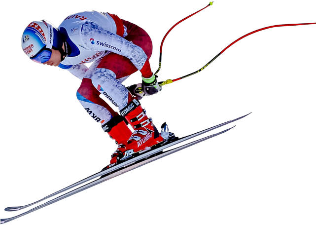 Ski Clipart Pair - Downhill (640x480)