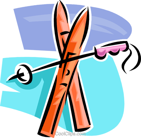Downhill Skis Royalty Free Vector Clip Art Illustration - Downhill Skis Royalty Free Vector Clip Art Illustration (480x471)