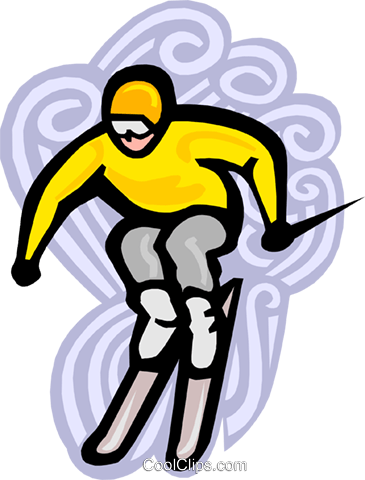Downhill Skiing Royalty Free Vector Clip Art Illustration - Downhill Skiing Royalty Free Vector Clip Art Illustration (365x480)