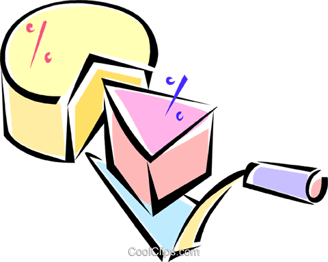 Trowel With A Pie Chart Royalty Free Vector Clip Art - Trowel With A Pie Chart Royalty Free Vector Clip Art (480x383)