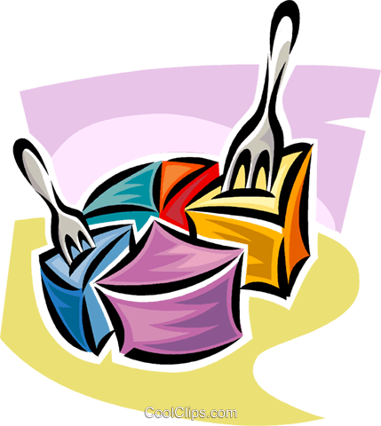 Pie Chart With Forks Taking Away Slices Royalty Free - Pie Chart With Forks Taking Away Slices Royalty Free (429x480)