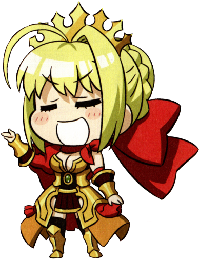 Look At This Adorable Official Art Of Red Saber In - Cartoon (400x511)
