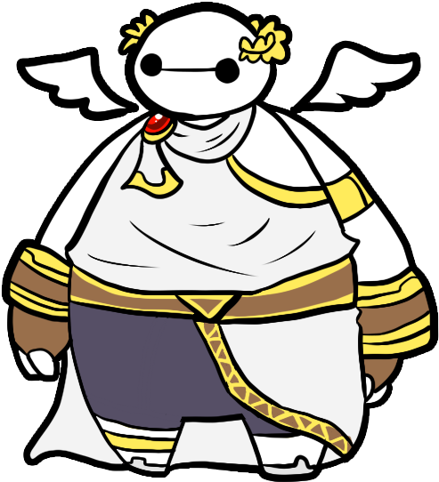 I Am Baymax, Servant Of The Goddess Of Light - Cartoon (528x644)