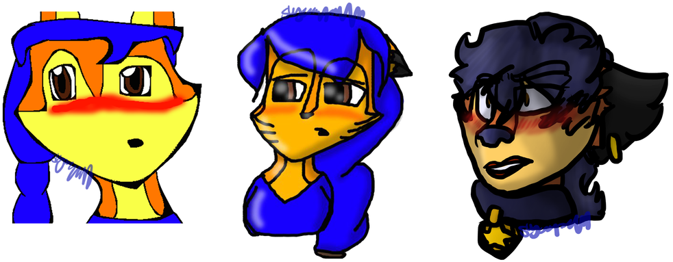 Carmelita Blushing Redo Drawing By Slycooper11 - Redo Drawing (1024x401)