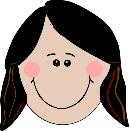 Smiling Girl Clip Art (500x505)