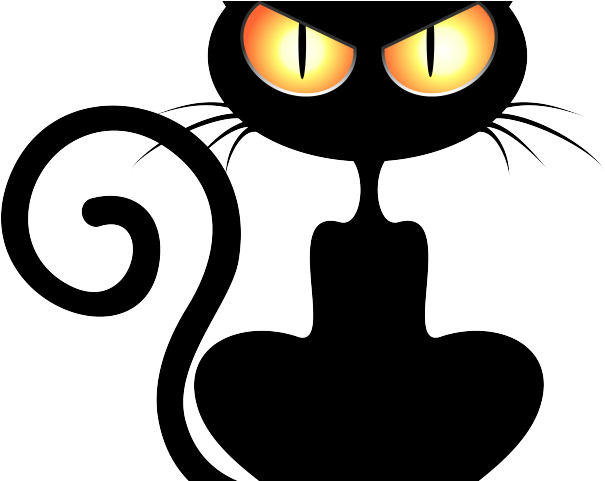 Cat Clipart Halloween - Cute Black Cat Png (640x480)