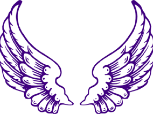 Ribbon Clipart Alzheimers - Angel Wings (640x480)