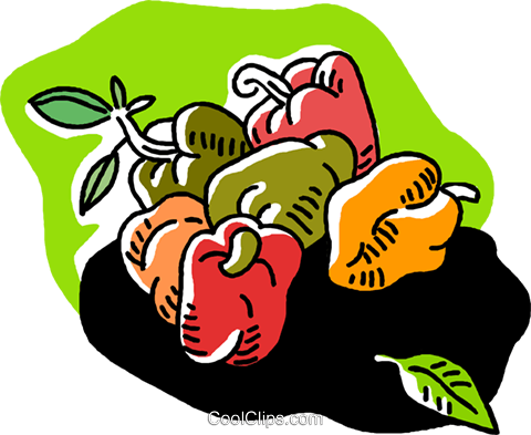 Bell Peppers Royalty Free Vector Clip Art Illustration - Bell Peppers Royalty Free Vector Clip Art Illustration (480x393)