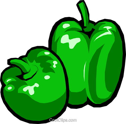 Pepper Clipart Green Pepper - Green Peppers Clipart (480x473)