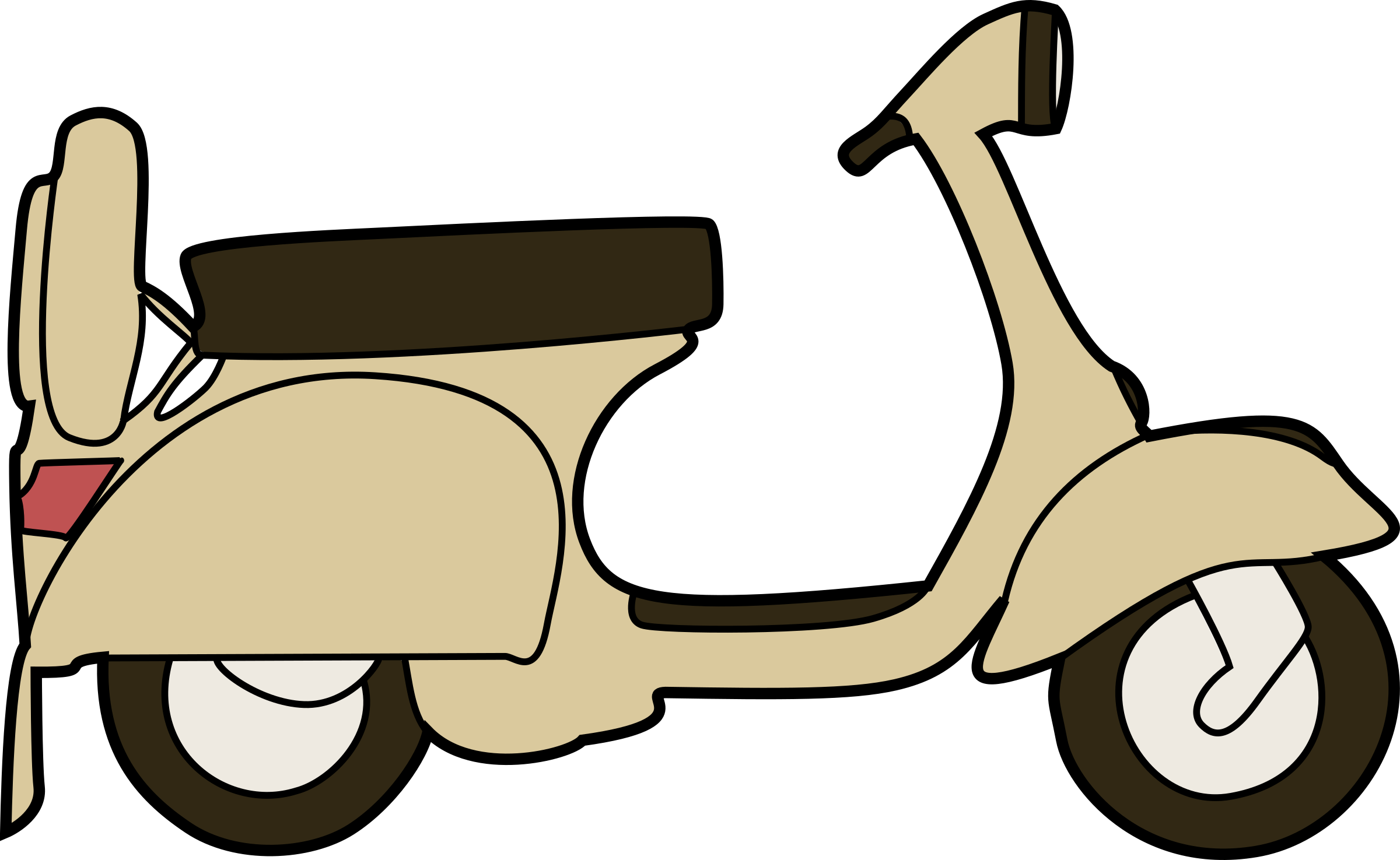 Vespa Scooter Vector Clipart Image - Scooter Transparent Background Clipart (2400x1475)