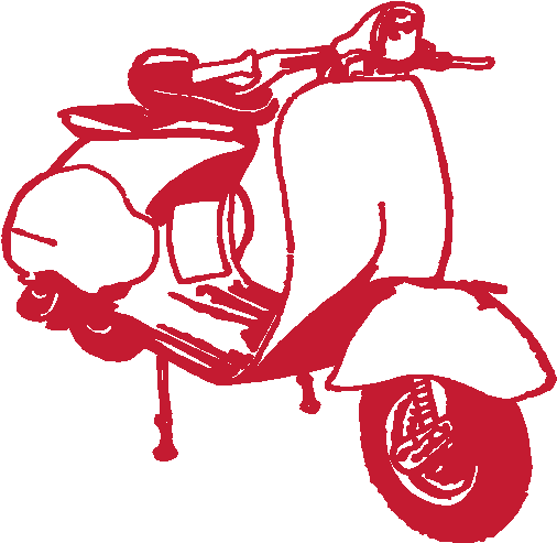 Moped - Gambar Motor Vespa Hitam Putih (539x529)