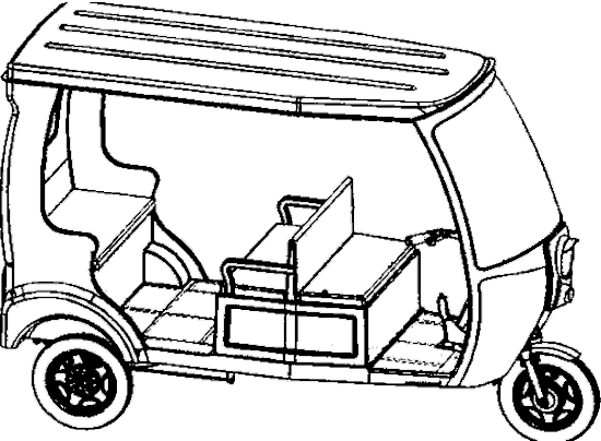 Collection Of Auto Line High Quality - Sketch Of E Rickshaw (550x404)