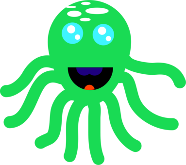 Octopus Emoticon Smiley Cartoon Line Art - Clip Art (383x340)