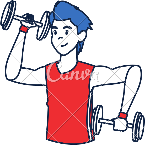 Sporty Man Lifting Weights - Sporty Man Lifting Weights (800x800)