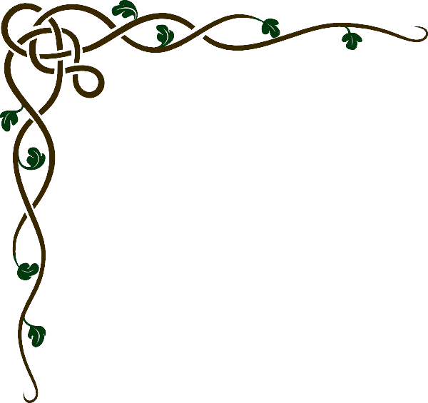 Ancient Scroll Border Cliparts - Corner Border Design Green (600x565)