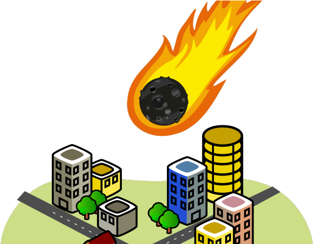 Fireball Clipart Asteroid - Office Building Clip Art (640x480)