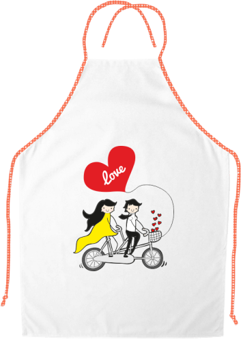 Apron With Contrasting Hem - Etiquetas Aniversario De Bodas (353x495)