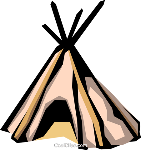 Teepee Royalty Free Vector Clip Art Illustration - Kinds Of Homes (451x480)