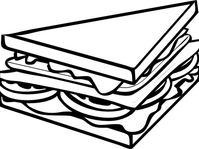 Sandwich Clipart Drawing - Sandwich Clipart Black And White (640x480)