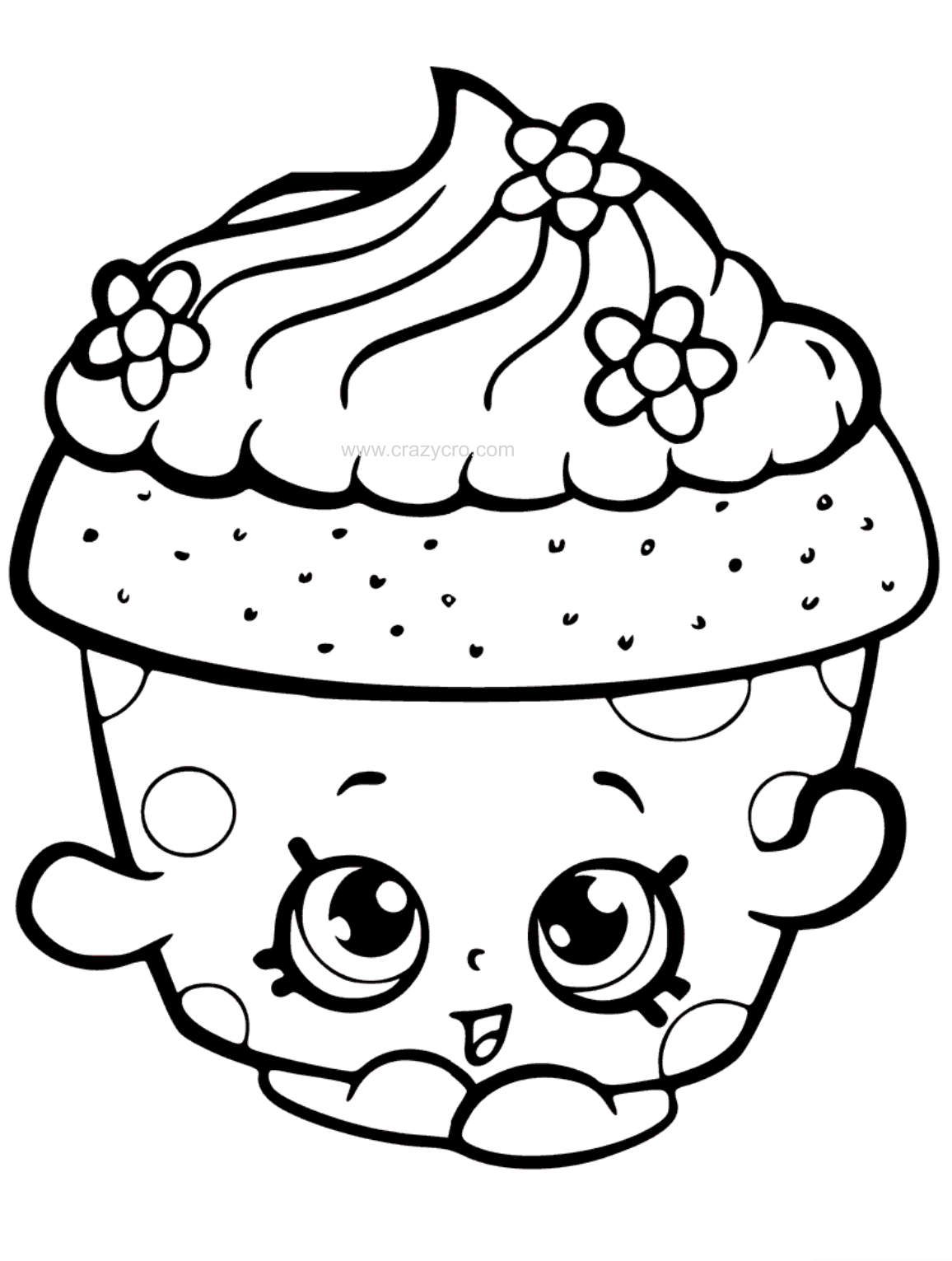 Cupcake Petal Shopkin Coloring Page - Cute Cupcake Coloring Pages (1200x1697)