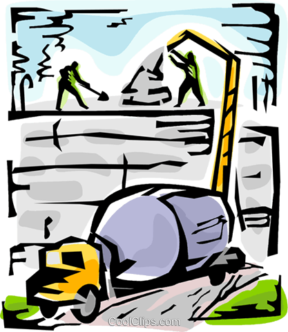 Cement Mixers Royalty Free Vector Clip Art Illustration - Cement Mixers Royalty Free Vector Clip Art Illustration (417x480)