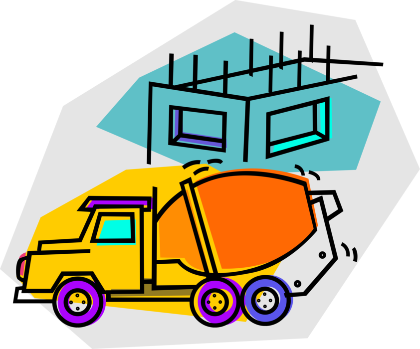Vector Illustration Of Heavy Machinery Equipment Concrete - Vector Illustration Of Heavy Machinery Equipment Concrete (842x700)