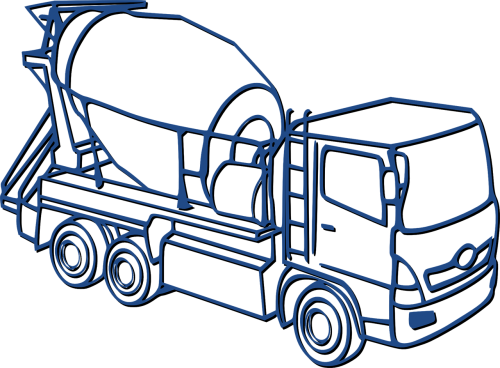 Concrete Vector Graphics - Cement Mixer Coloring Pages (500x368)