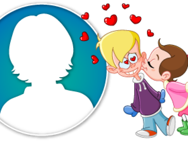 New Year Clipart 2016 Cartoon - Girl Kissing Boy On Cheek Cartoon (640x480)
