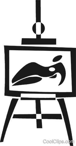 Easel And Picture Royalty Free Vector Clip Art Illustration - Easel And Picture Royalty Free Vector Clip Art Illustration (252x480)