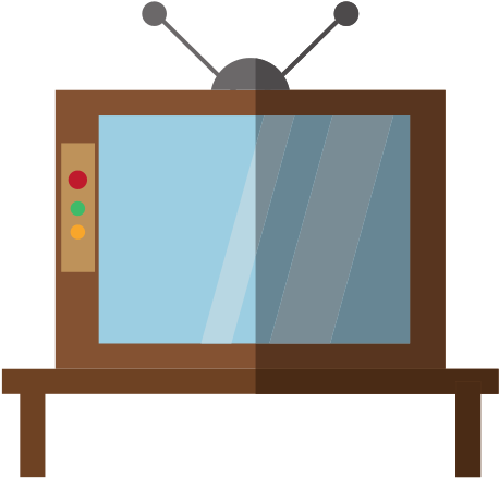 Retro Television Antenna Shadow Icons By - Table (550x550)