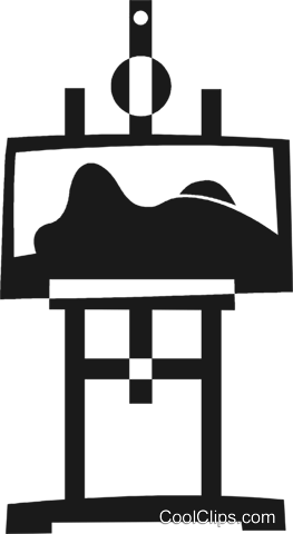Easel And Picture Royalty Free Vector Clip Art Illustration - Easel And Picture Royalty Free Vector Clip Art Illustration (263x480)