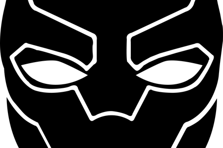 Black Face Logo K Pictures Full Hq - Black Panther Face Drawing (450x300)