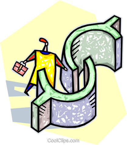 Man Walking Through A Dollar Sign Royalty Free Vector - Man Walking Through A Dollar Sign Royalty Free Vector (418x480)