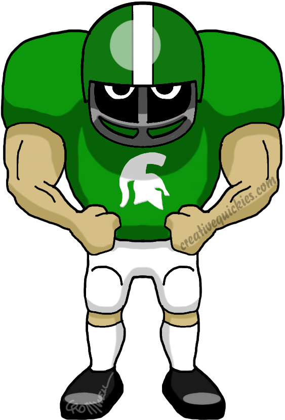 East Lansing Michigan State Spartans - New Orleans Saints Cartoon (752x940)