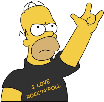 I Love Rock'n'roll Homer Simpson - Rock And Roll Simpsons (360x360)