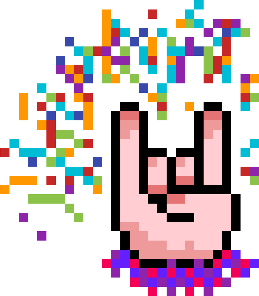 Rock & Roll ✌ - Dessin De Pixel Facile (1184x1184)