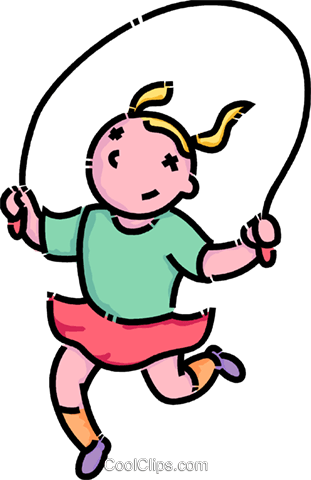 Girl Skipping Rope Royalty Free Vector Clip Art Illustration - Girl Skipping Rope Royalty Free Vector Clip Art Illustration (311x480)
