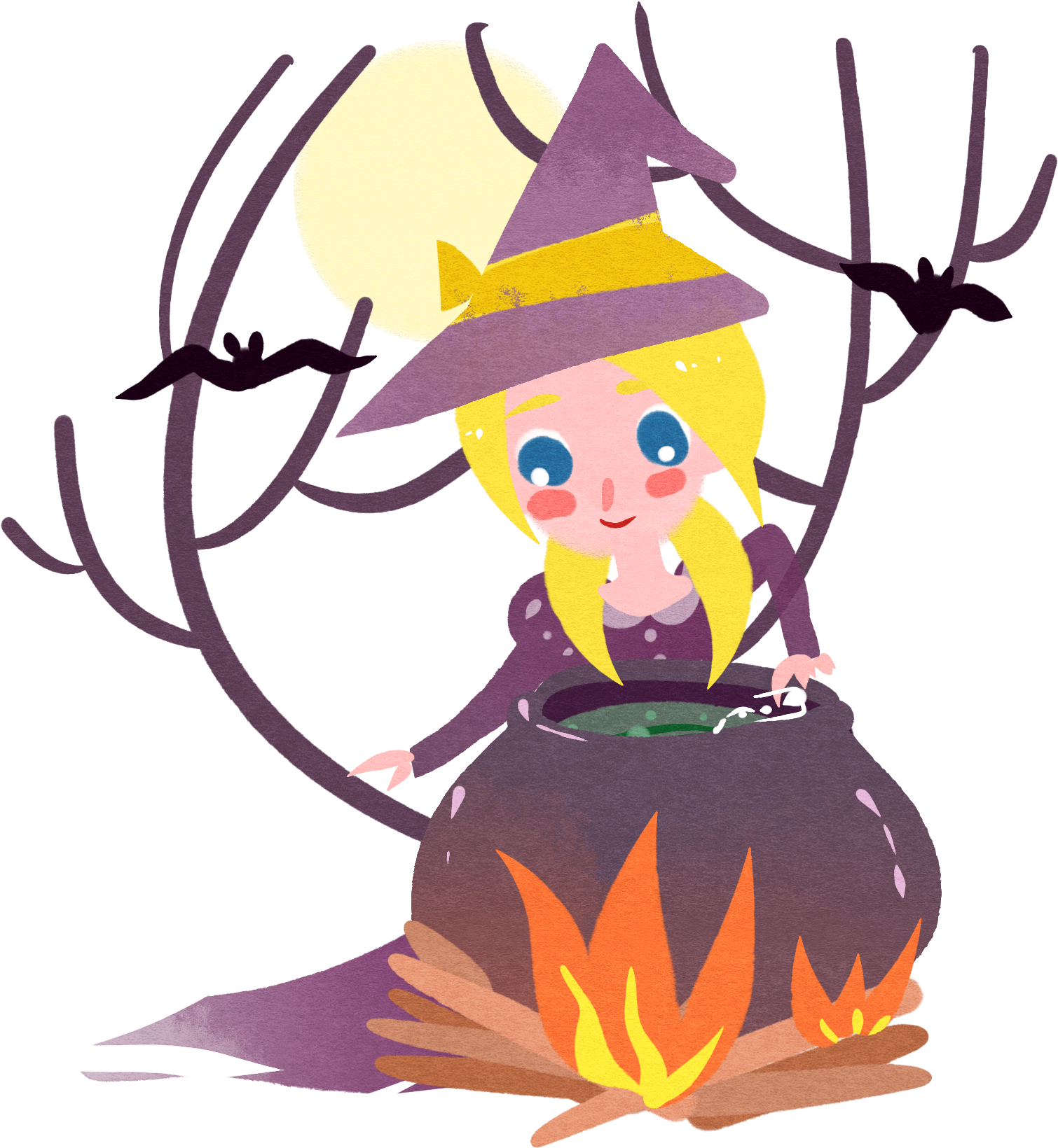 Fairy Tale Character Witch Girl Png And Psd - Illustration (2000x2000)