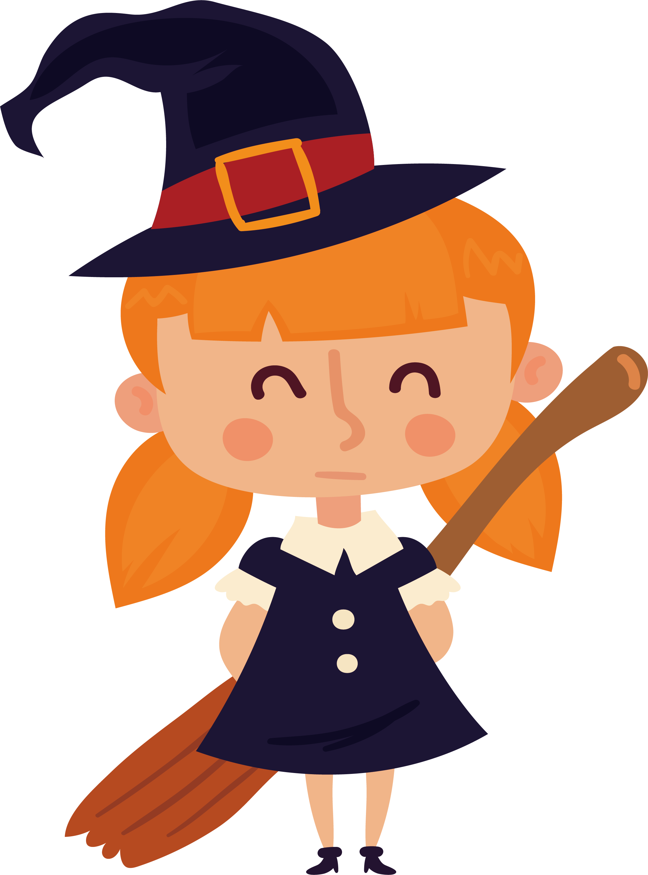Witchcraft Euclidean Lovely Broomstick Witch Transprent - Cartoon (2192x2960)