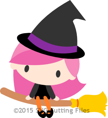 Chibi Witch On Broom (367x399)