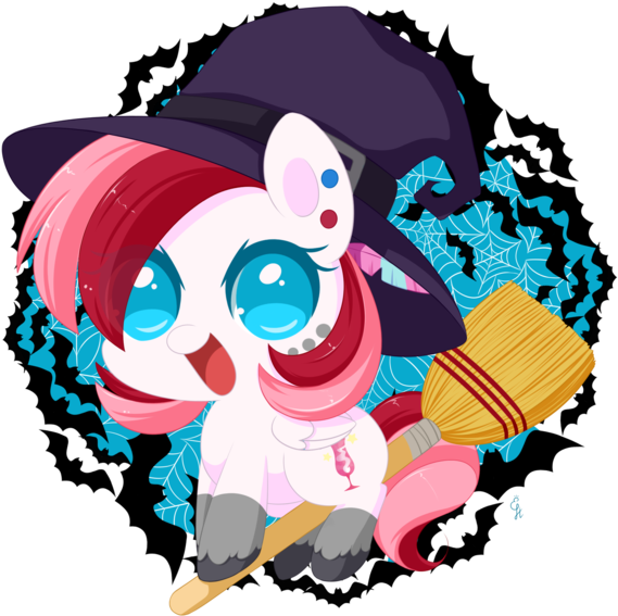 Exceru-karina, Bat, Broom, Chibi, Clothes, Costume, - Illustration (600x600)