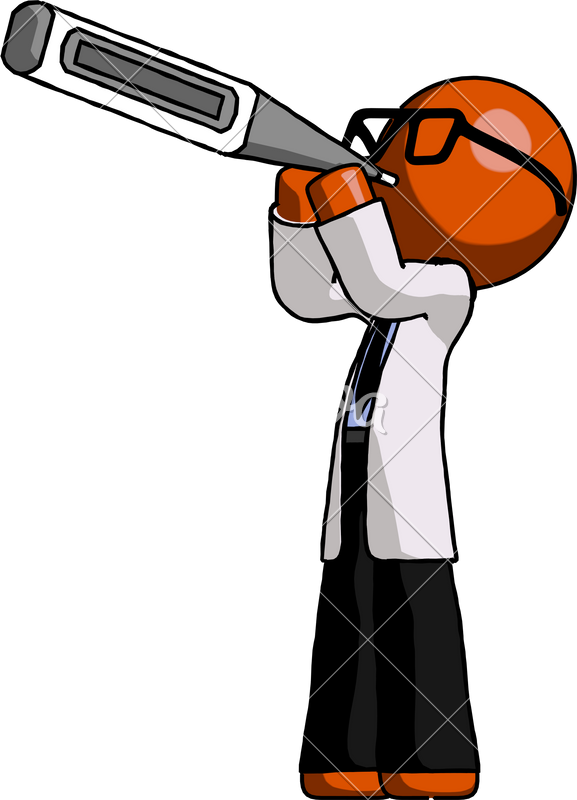 Orange Doctor Scientist Man - Cartoon (577x800)