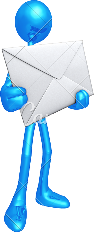 3d Person With Envelope On A Transparent Background - 3d Person With Envelope On A Transparent Background (325x800)