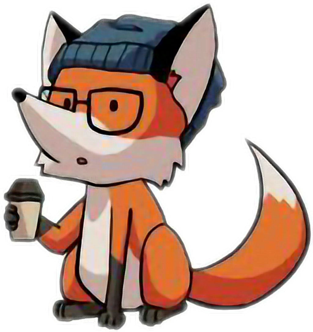 Zorro Sticker - Cartoon Fox With Glasses (1024x1086)