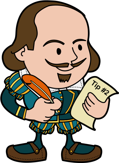Tip - William Shakespeare Cartoon Png (600x600)