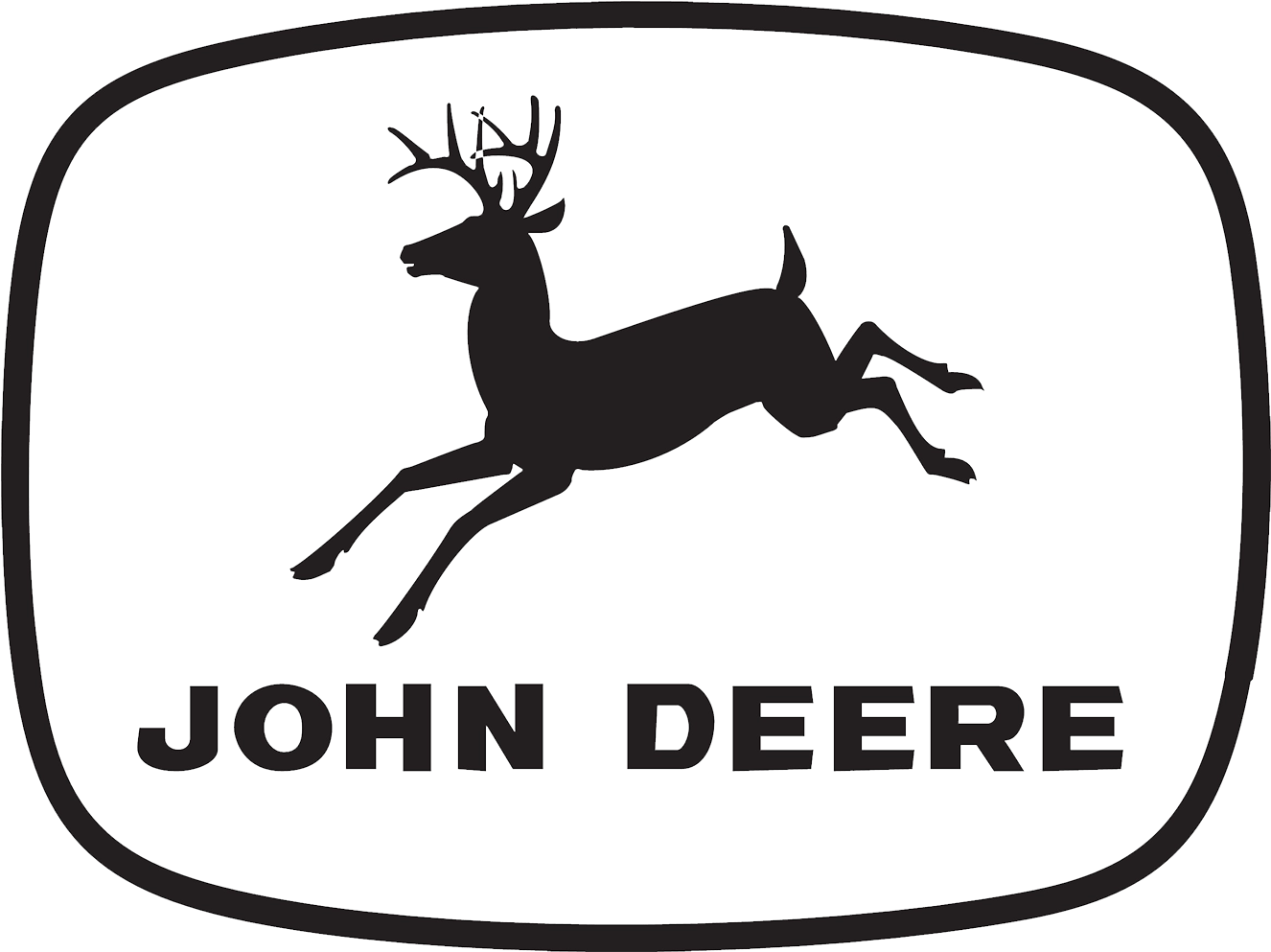 Custom Decal Contour Cut Jd Let S - John Deere Clipart Black And White (1325x1034)